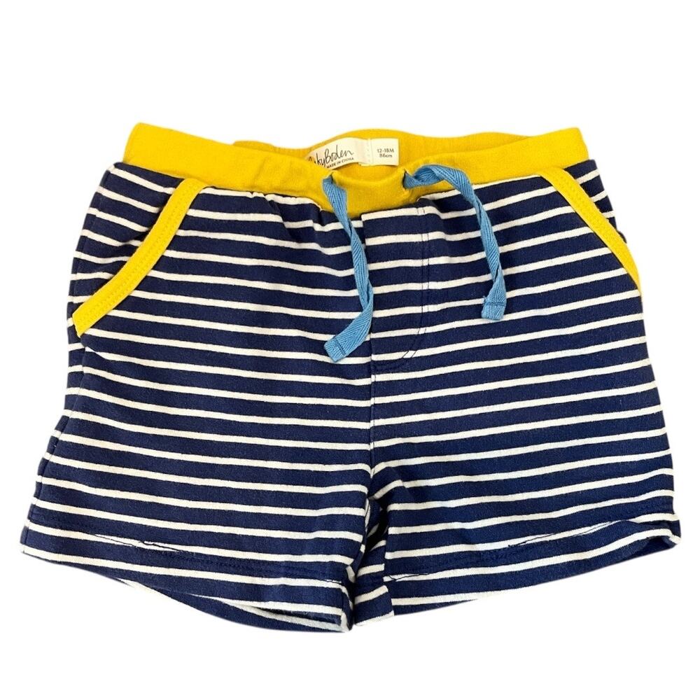 Mini Boden Navy Striped Shorts Size 12-18 months